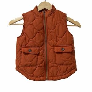 Janie and Jack Boys The Metropolitan Quilted Puffer Vest Size 3/4 Orange Outdoor